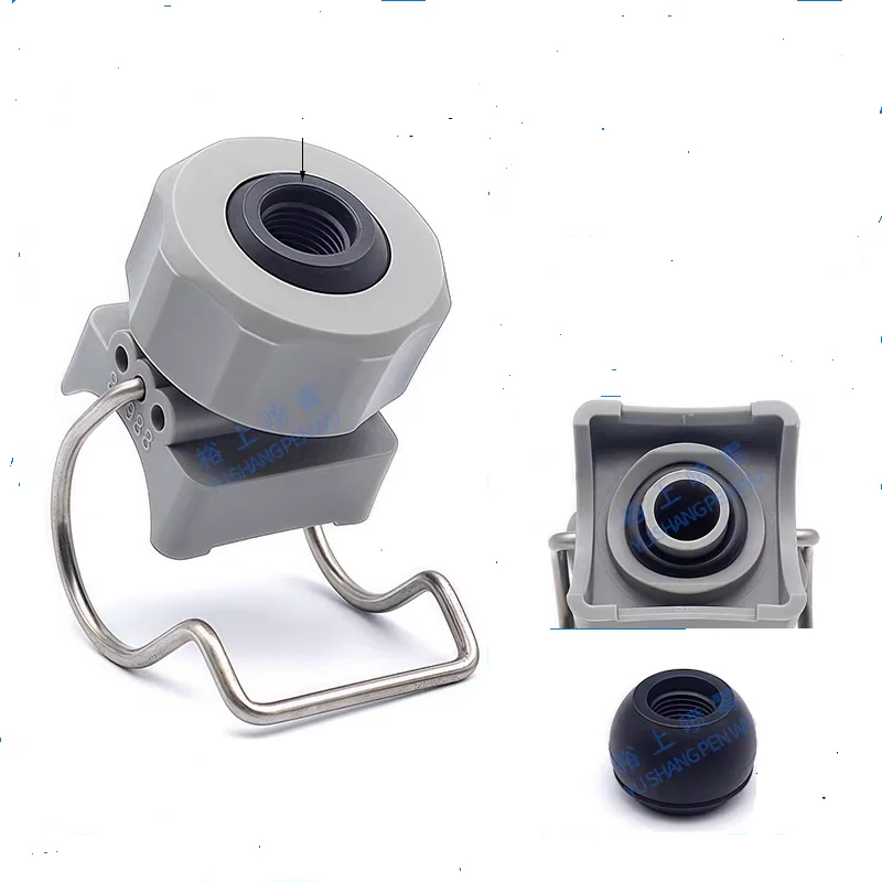 5pcs PP Adjustable ball flat fan spray jet Grey single clip with threaded ball nozzle