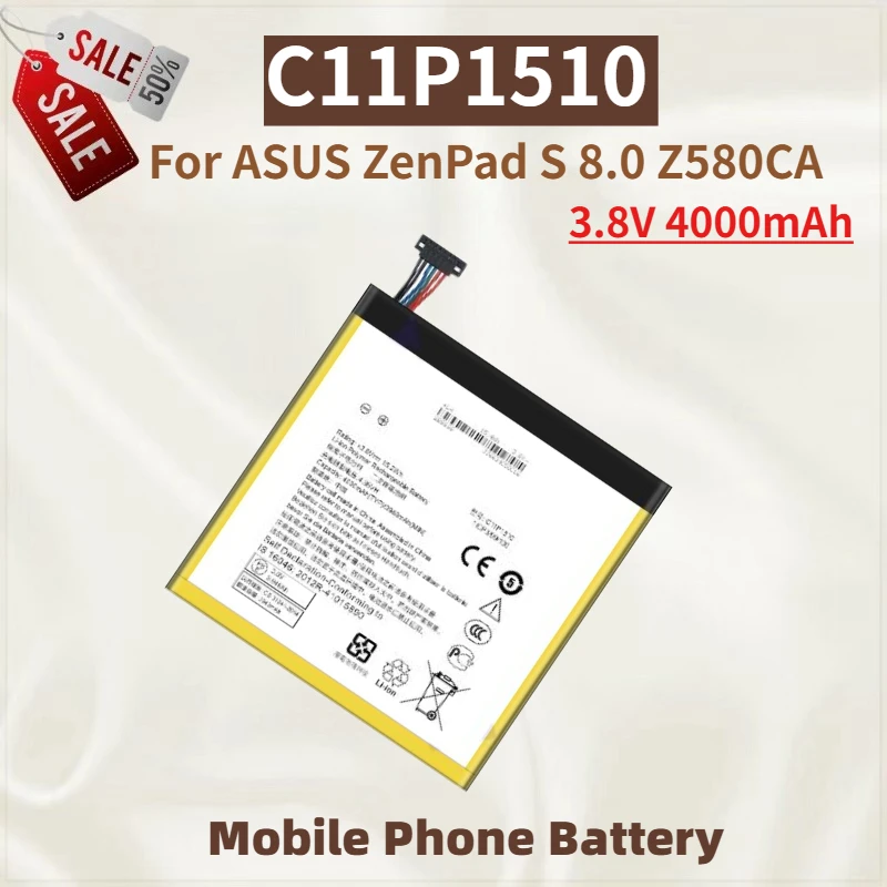

High Quality C11P1510 Tablet Battery 3.8V 4000mAh For ASUS ZenPad S 8.0 Z580CA Brand New Replacement Battery