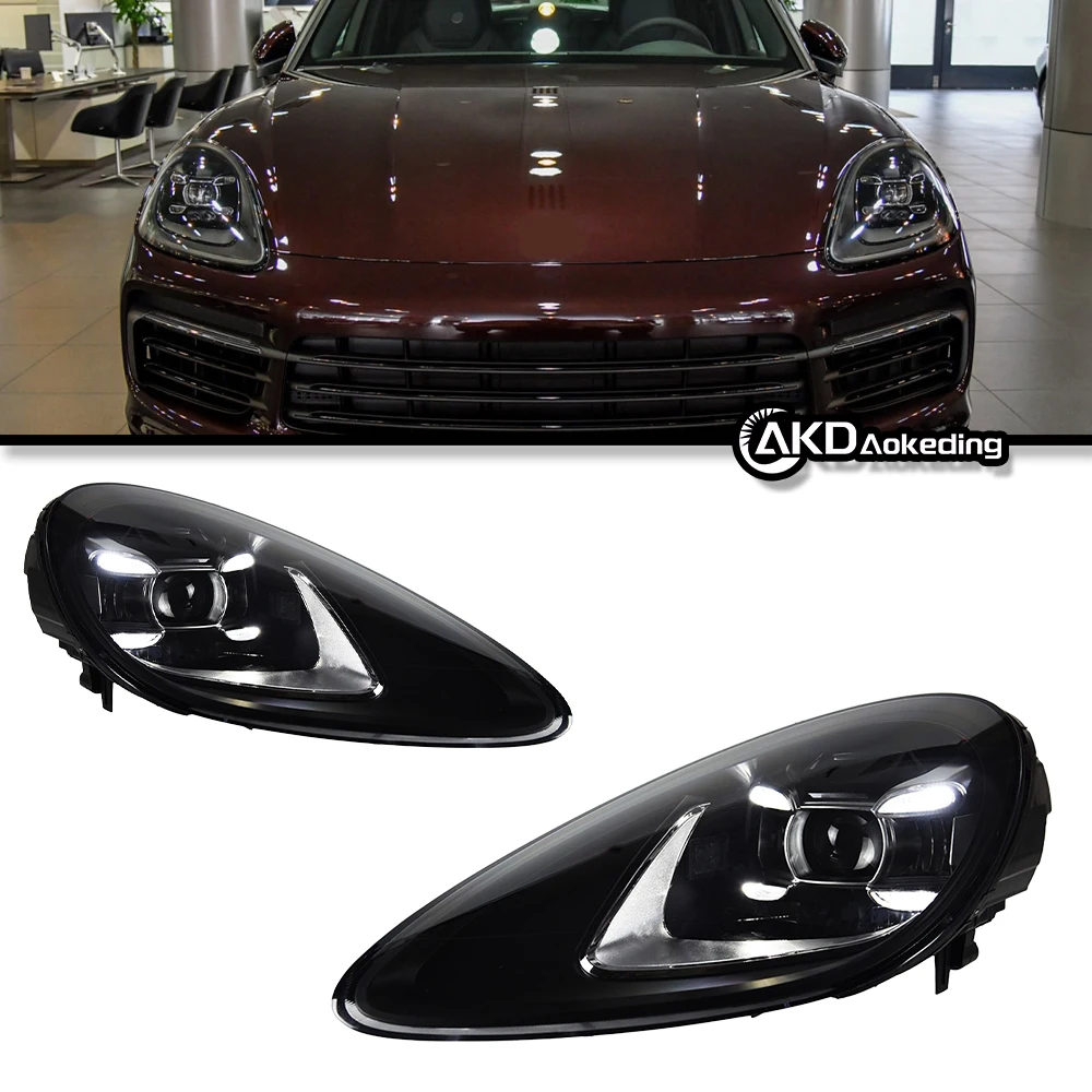 Auto Parts For Porsche Cayenne Headlights 2011-2018 latest Styling LED Daytime Lights Dual Projector Car Accesorios Modified