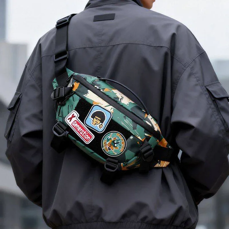 

Легкая камуфляжная сумка-кроссбоди унисекс с мультяшным принтом, нагрудная/поясная сумка для повседневного использования, для телефона, для мужчин и женщин, маленькая