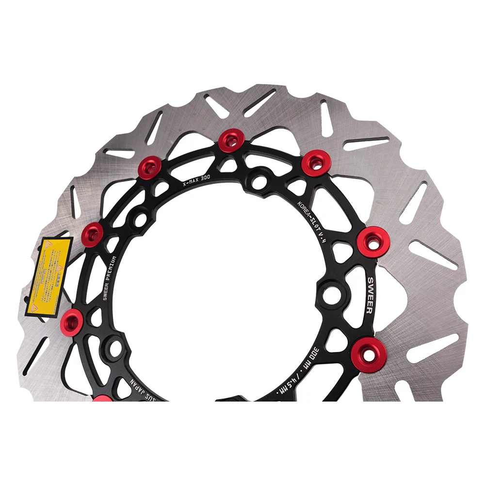 Disco de freno de motocicleta de 300MM, freno de Rotor de disco flotante de aleación de aluminio en forma de V para YAMAHA XMAX300 Xmax 300 2017-2023