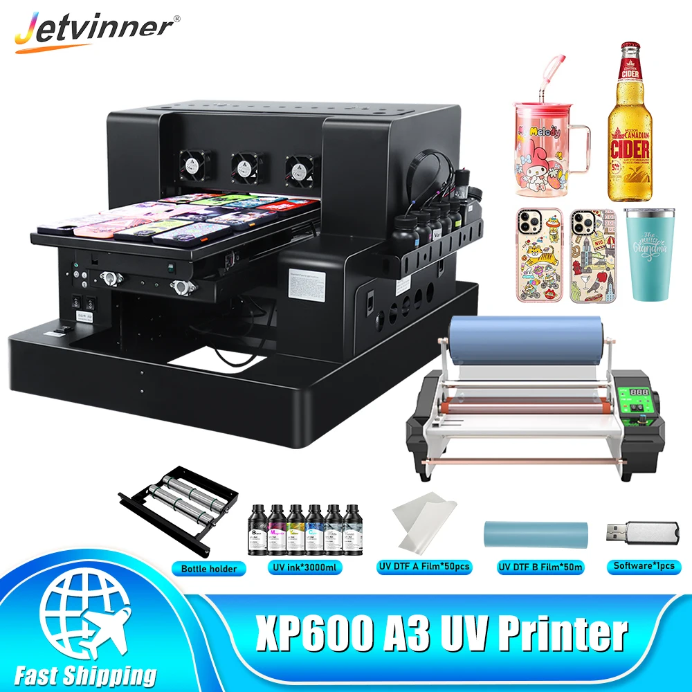 A3 UV Flatbed UV Printer For Epson XP600 UV DTF Printer impresora UV A3 UV Sticker Printer For Wood Phone Case Metal UV Printer