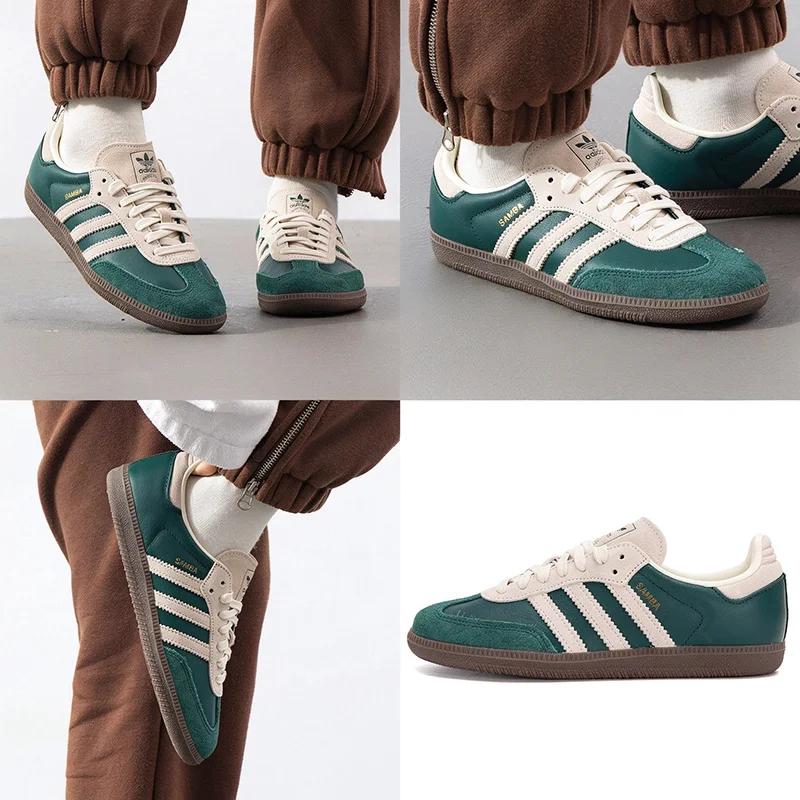 Adidas JI3215 Lace Up Leather Suede Sneakers Flat Sole Non Slip Retro Daily Casual Walking Shoes