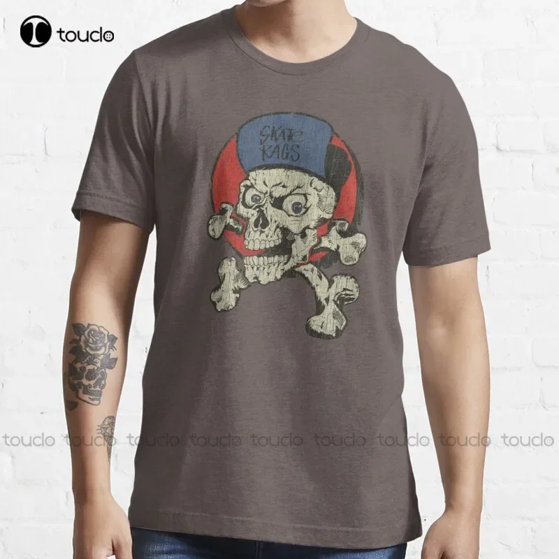 New Skate Rags Skull & Crossbones T-Shirt Work Shirts For Men s-5xl
