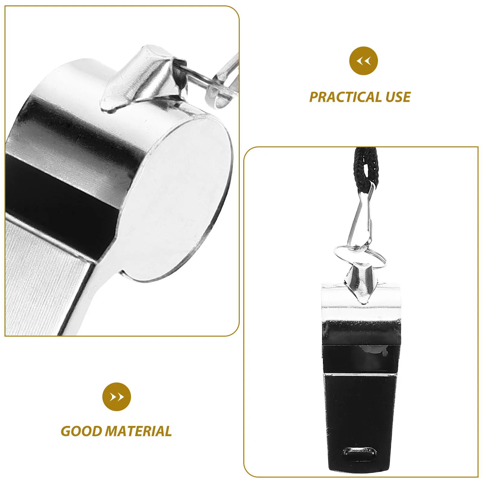 Portable Stainless Steel Whistle Compact Multipurpose Metal Pendant for Outdoor Hiking Travel Emergency Survival Whistle
