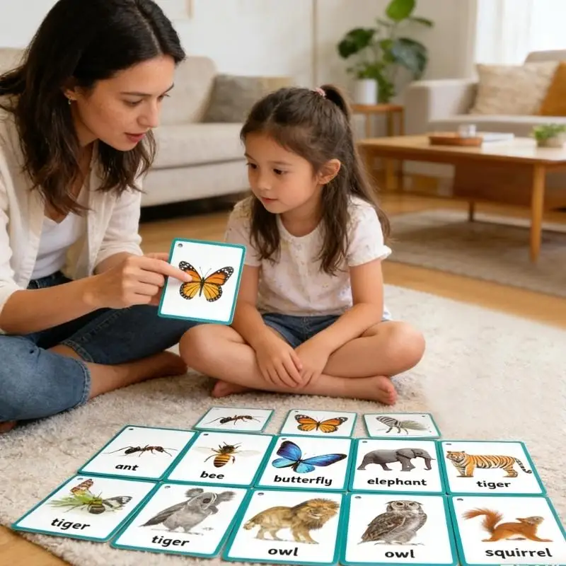 Educational Animal Bugs Flashcards For Children Language Development And Study