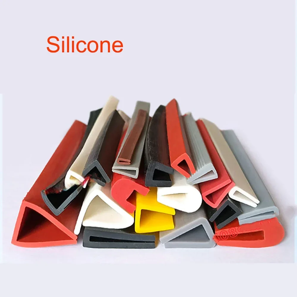 1/3/5M Silicone U-Type Edge Banding Strip Multicolor Rubber Car Door Protector Sealing Bar For Glass, Metal Panel Anti-Collision