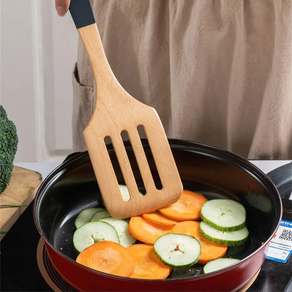 Long Handle Wooden Cooking Kitchenware Non-stick Stir-Fry Spatula Household Heat Resistant Soup Spoons Utensil Kitchen Accessory