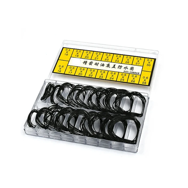 200Pcs Watch Back Case Rubber Waterproof O-Ring Gasket Repair Tools for Watchmaker Thickness 0.5Mm/0.6Mm High End Boxed