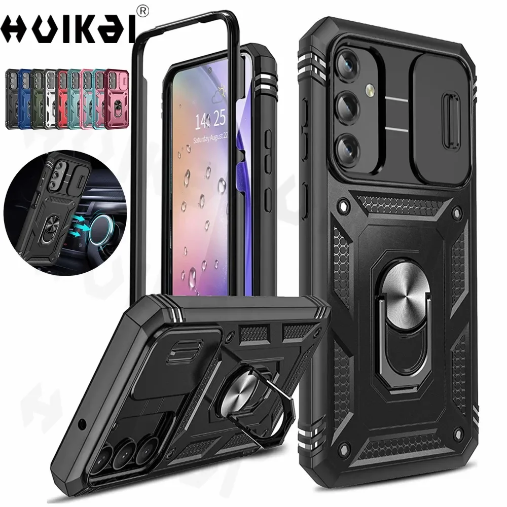 Case For Samsung A55 A54 A53 A14 A52S A33 S24 Ultra S23 Plus S23 FE Note20 Ultra Camera Slide Lens Protective Grade Rugged Cover