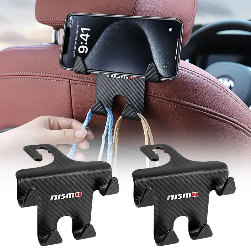 1/2PCS Car Seat Headrest Hook Auto Back Seat Organizer Accessories For Nissan Nismo GTR Tiida Sylphy Teana X Wheel Center Caps