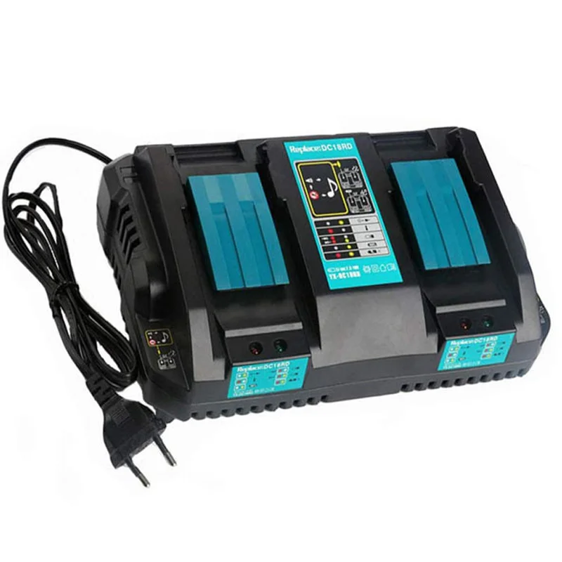 DC18RD Double Battery Charger For Makita 4A Charging Current 14.4V 18V BL1830 BL1815 Bl1430 BL1420 DC18RC DC18RA Power Tool