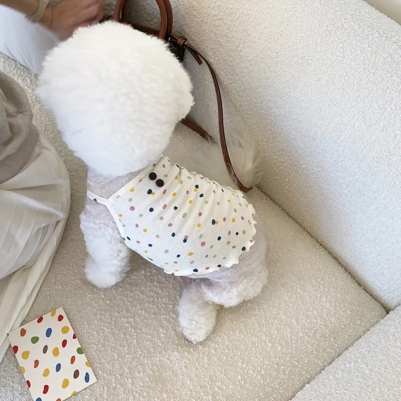 Pet Straps Spring/Summer Wave Point Strap Pants Thin Strap Jumpsuit Teddy Yorkshire Small Dog Cat Clothes Summer Puppy Clothes