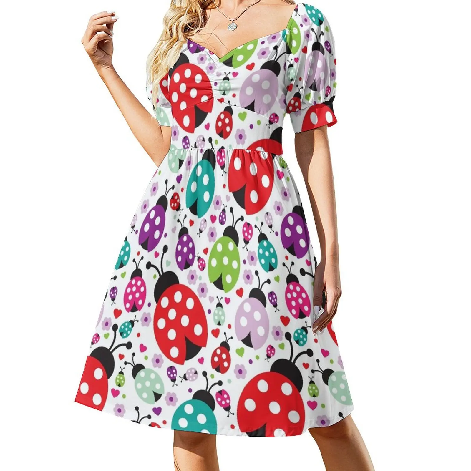 

Seamless kids ladybug dot Short-Sleeved Dress Female clothing ladies dresses for special occasion Evening dresses