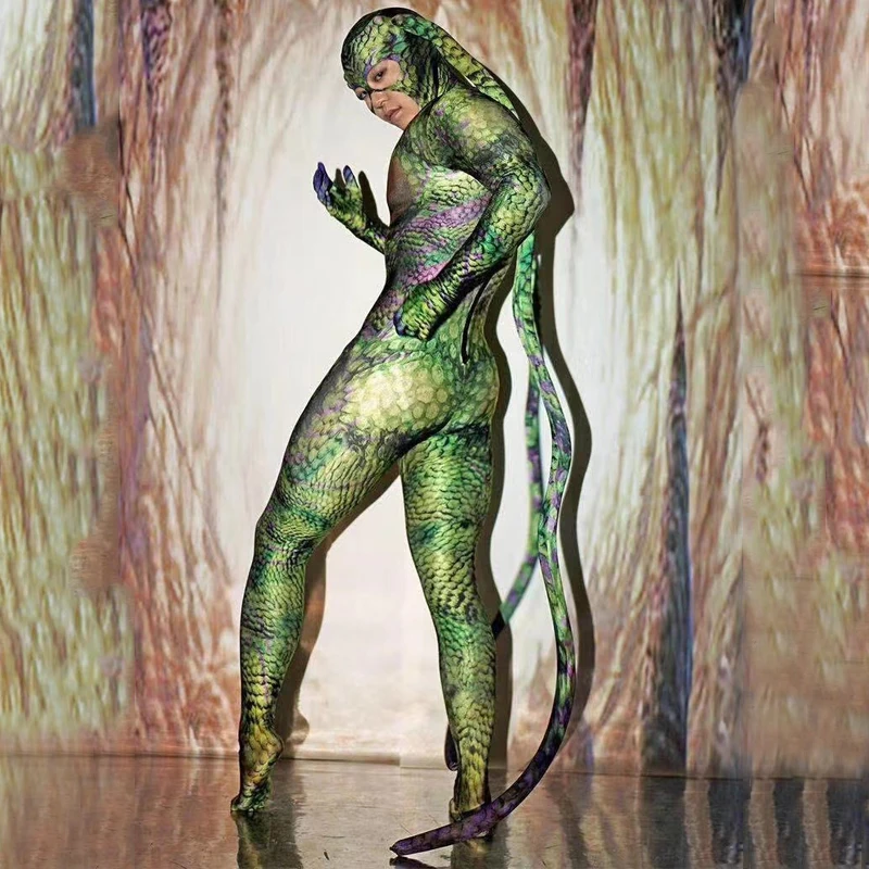 Strój Showgirl na Imprezę Kostiumową Halloween Zwierzęta Cosplay Pole Dance Kombinezon Damski Strój Gogo Dance Klub Nocny Bar Scena Festiwal