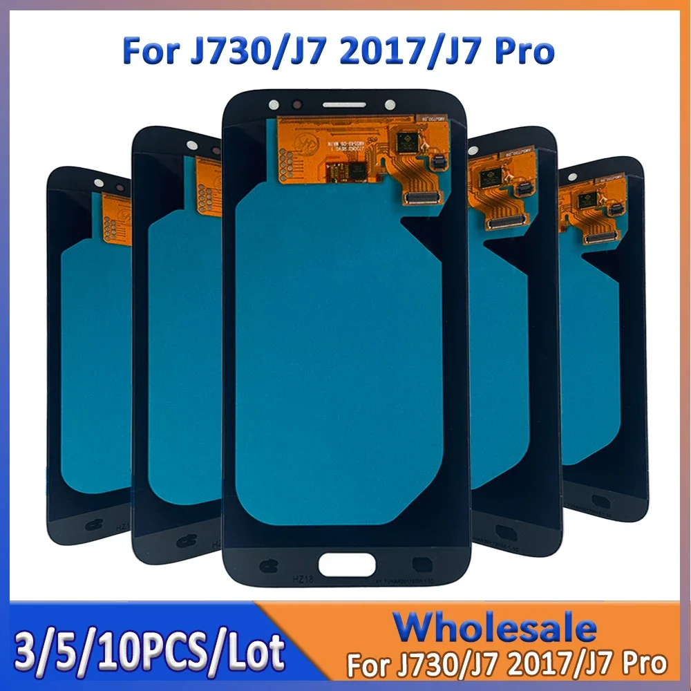GEFENSI Atacado 3/5/10 Peças/lote Para Samsung J730/J7 2017/J7 Pro LCD N Touch Display Touch Assembly