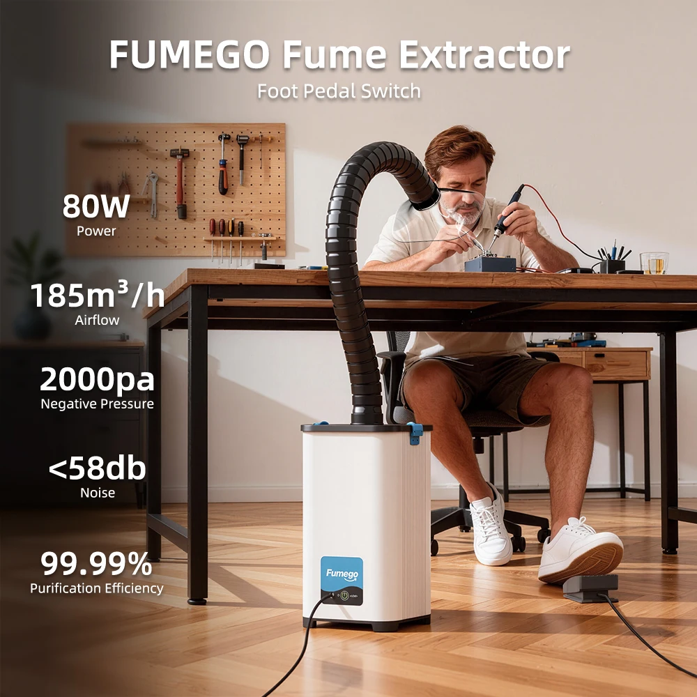 XF180III Laser Air Purifier Hepa Carbon Filter Smoke Fume Extractor For Capturing Solder Fumes, Laser Smoke, And Grinding Dust