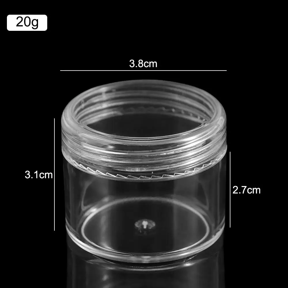 Reusable Transparent Clear Cream Jar Portable Plastic Small Round Jars Sub-bottling Roundness Jewelry Storage Box Women