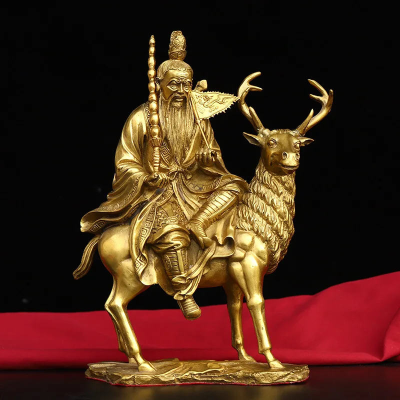 

Guyunzhai Bronze Wholesale Brass Jiang Taigong Deer Ornaments Ginger Teeth Riding Four unlike Copper Statue