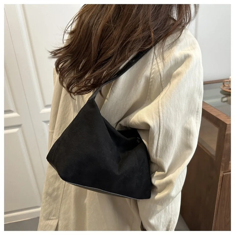 Große Schultertasche aus Wildleder mit Reißverschluss, Crossbody-Tasche mit verstellbarem Riemen, Damenhandtasche, Pendler-Boston-Tote-Bag, elegante Taschen – Detail 5
