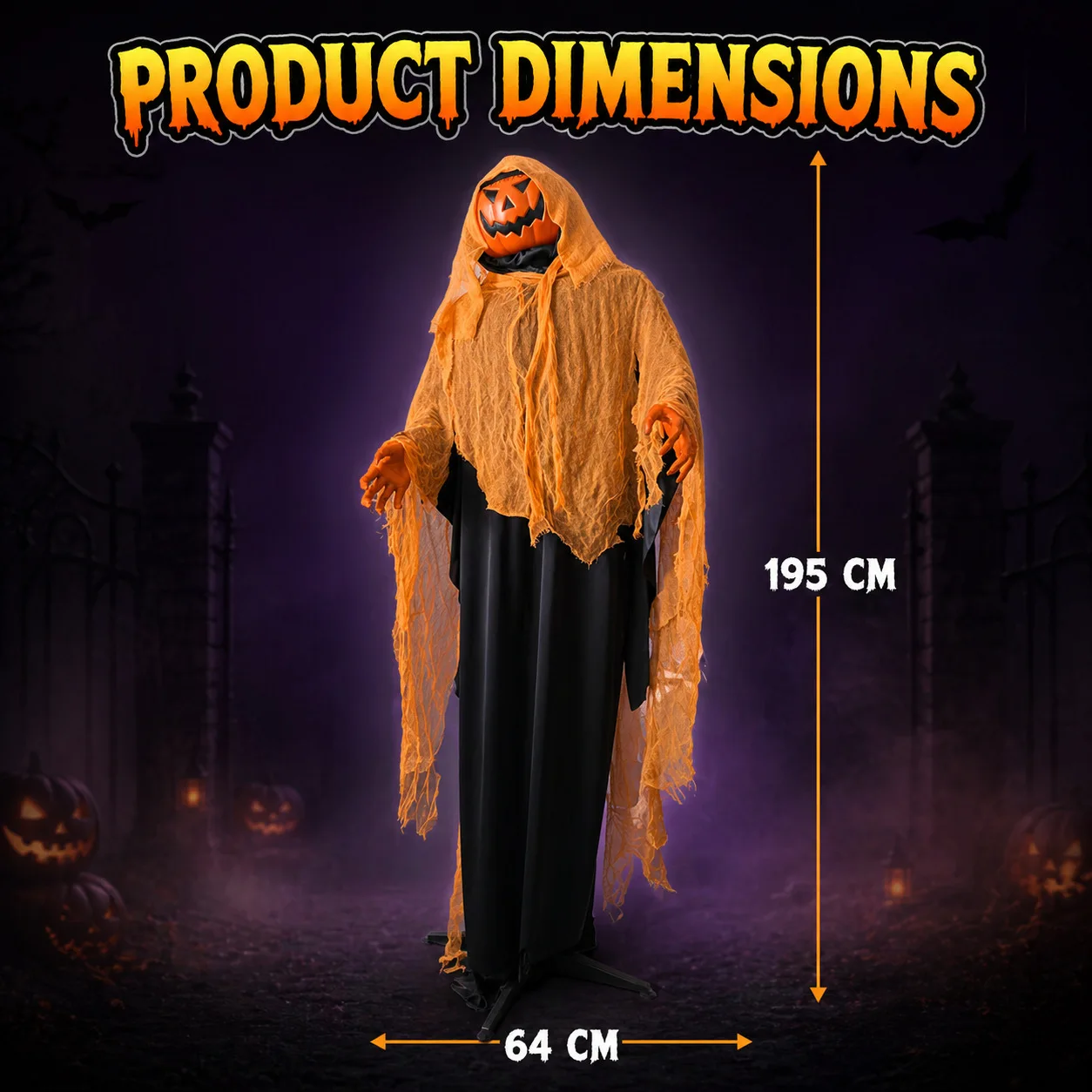 Halloween New Voice-Activated Large Witch Lantern Plastic Indoor Waterproof Props Toy Ornaments Decoration