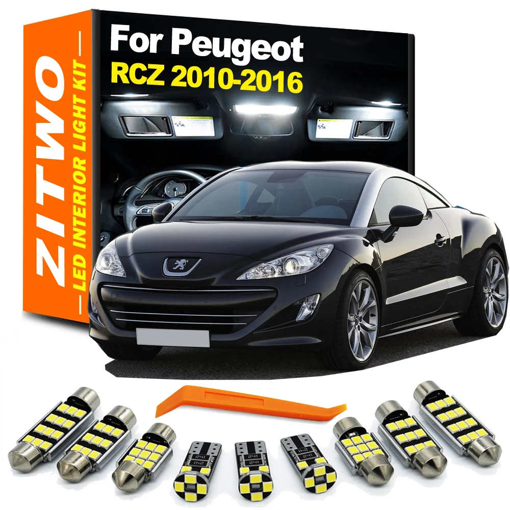 Kit d'éclairage intérieur LED Canbus No Brave, ampoules de voiture, lampe de véhicule, KIT RCZ Coupé 2010 2011 2012 2013 2014 2015 2016, 17 pièces