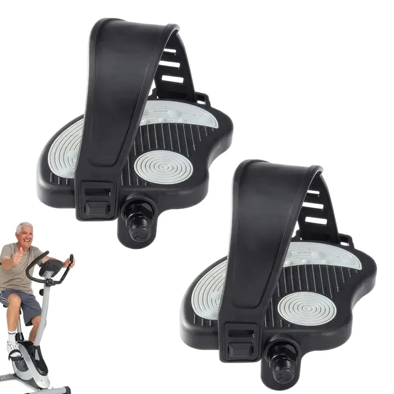 AliExpress NONE Exercise Bike Pedals Non-Slip With Straps 1/2 and 9/16 UniversalBike Pedal For Spin Cycling Bikes Indoor