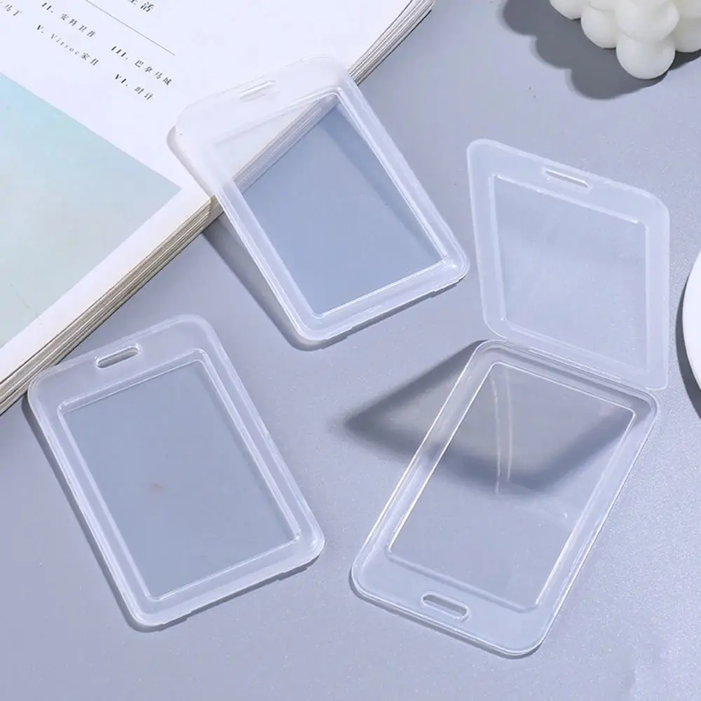 Copertina trasparente per biglietti da visita porta carte di credito per banca di autobus porta carte d'identità impermeabile custodia in plastica per biglietti da visita può appendere la corda