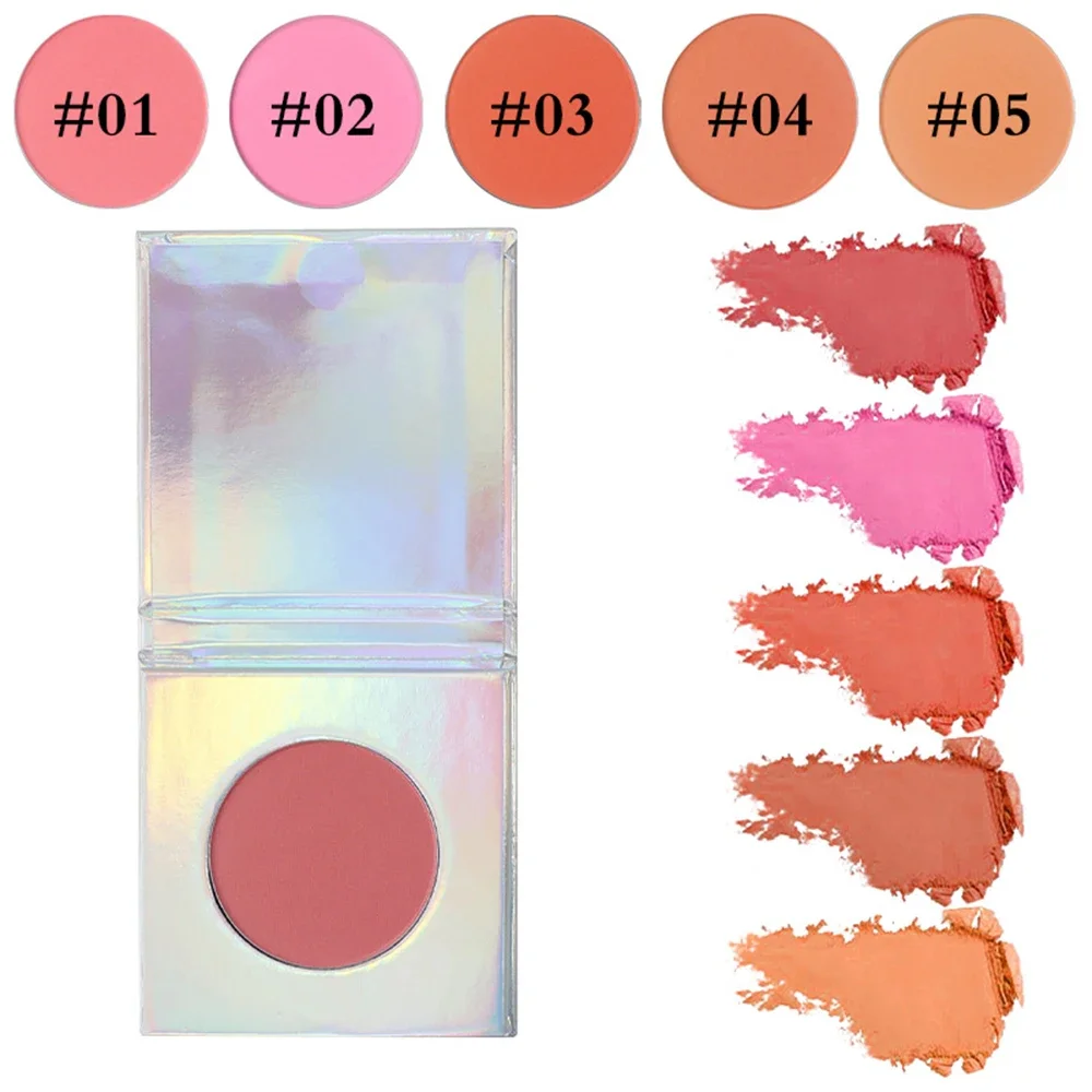 

5-Color Blusher Pressed Powder Private Label Pigment High Quality Natural Matte Color Rendering Custom Logo Makeup Bulk Vegan