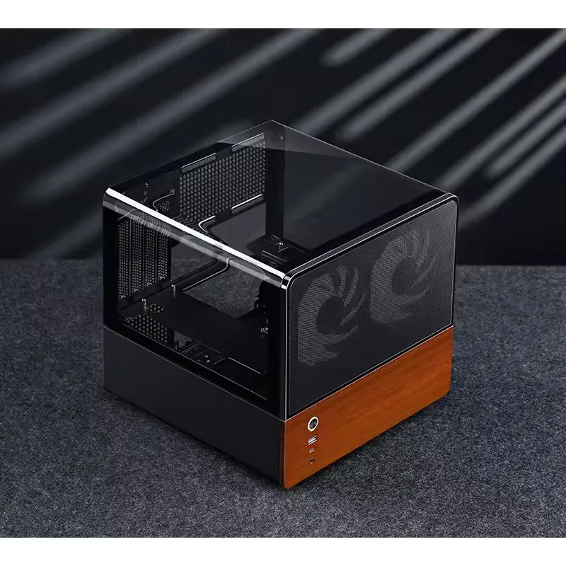 Jonsbo V12 MATX Desktop Computer Case Hyperbolic Glass Seaview Room ATX Power Supply Type-c Interface PC Mini Side View Case