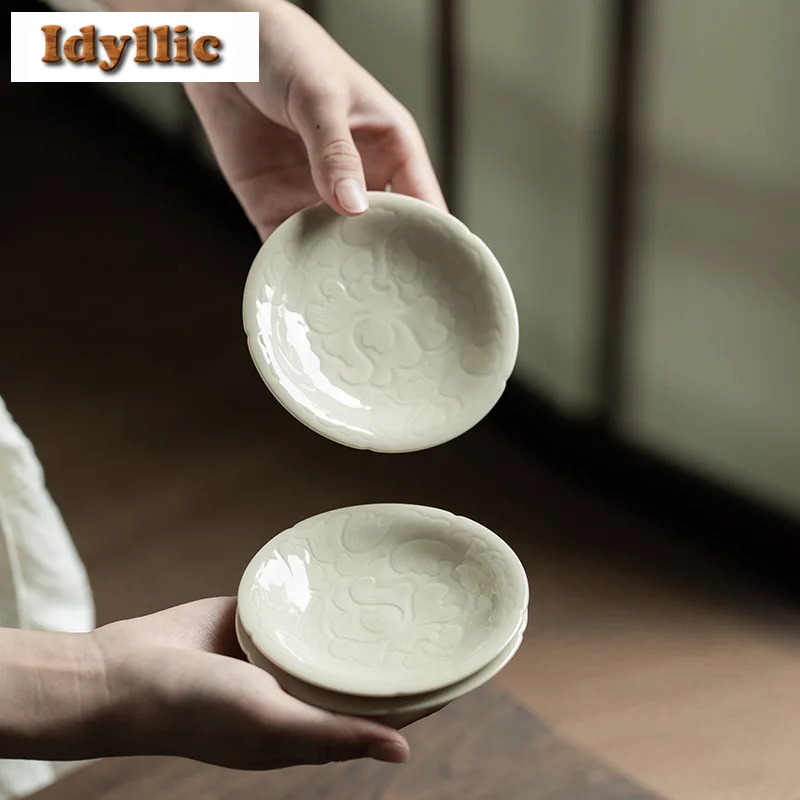 

2 шт./лот, рельефные подставки для печи Ding, подставка ручной работы для кружек, кофейных чашек, блюдца, бытовые противоожоговые салфетки, подстаканник Teset