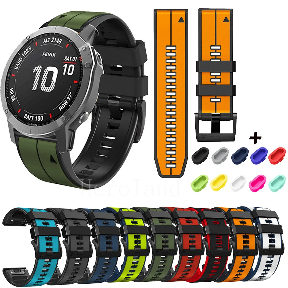 

Silicone WatchBand For Garmin Fenix 7X 7 6X 6 Pro Fenix 5X 5 Plus Strap WristStrap Forerunner 945 Quick fit 22mm 26MM Bracelet