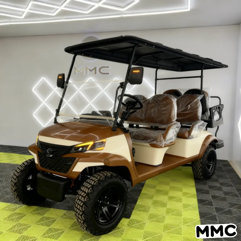 عربة جولف MMC ذات 6 مقاعد ذات دفع رباعي عالي السرعة وبطارية ليثيوم أيون مضاءة LED #3