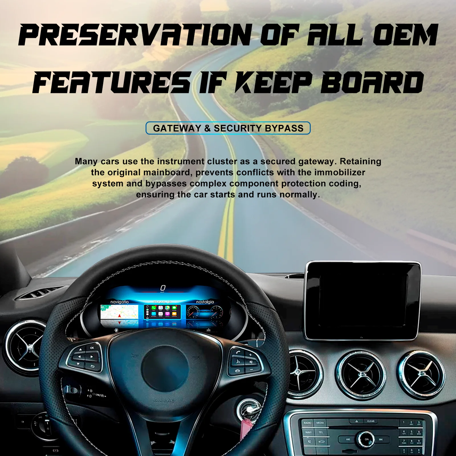 Linux 1920*720 Hd Screen Lcd Speedometer 10.25'' Instrument Panel Cockpit for Mercedes Benz ml Gl Gle Gls g W166 X166 W463 2012-2018 Years Auto Digital Dashboard Cluster