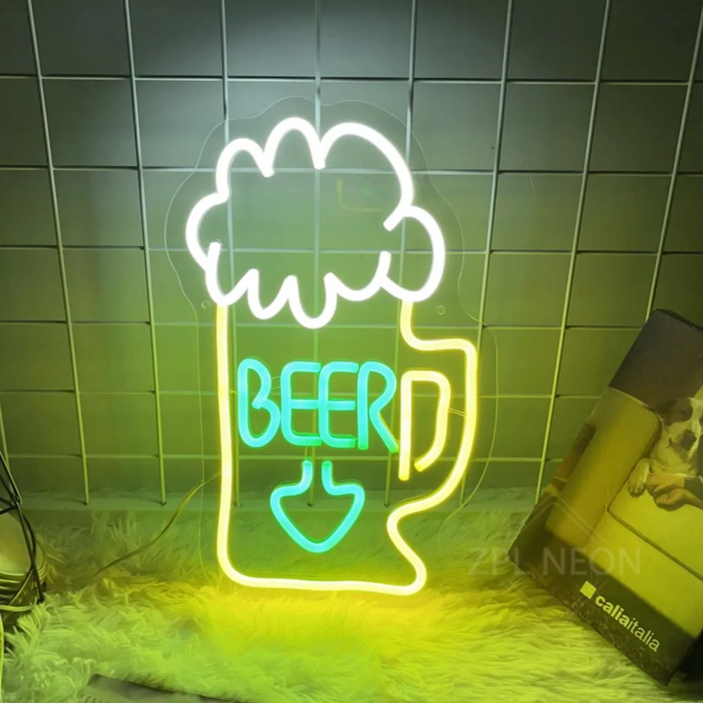 Beer Neon Sign Led Light Home Bar Restaurant Pub Room Decor Wall Hanging Neon Light Up Sign Wedding Birthday Party Neon Led Sign