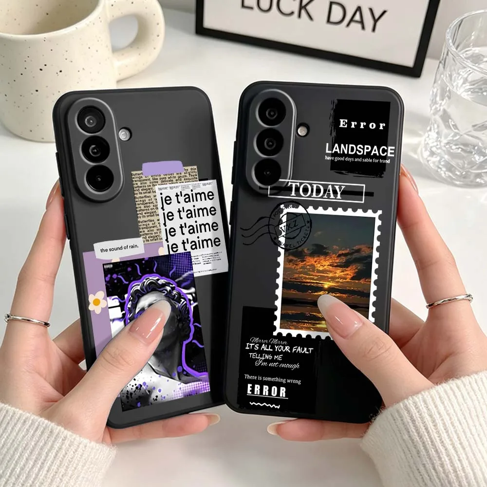 Luxury Statue Sunglasses Phone Case For Samsung A04 A05 A06 A07 A12 A3 A14 A15 A16 A17 A23 A24 A25 A26 A32 A22 A31 Black