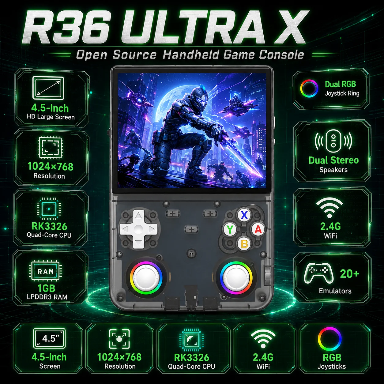 Gaming Console R36 Ultra - R36 Ultra X Open Source Console