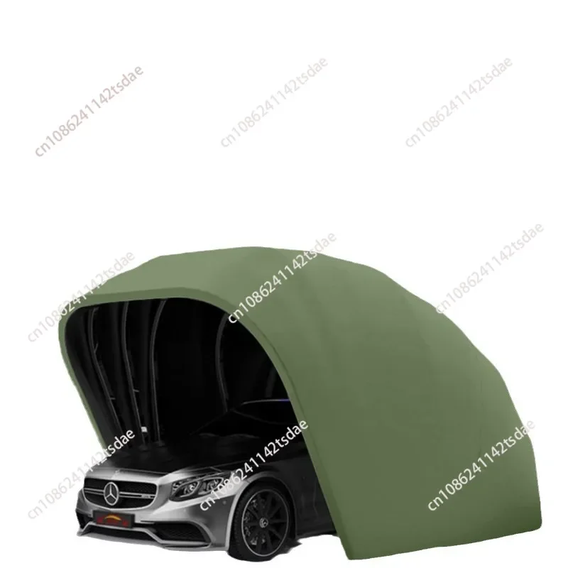 Manual semi-automatic mobile garage sunproof folding and retractable garage