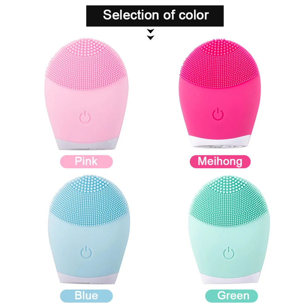 Electric Facial Cleanser Silicone Cleansing Brush Face Pore Deep Blackhead Washing Makeup Remover Foaming Brush Sonic Massager