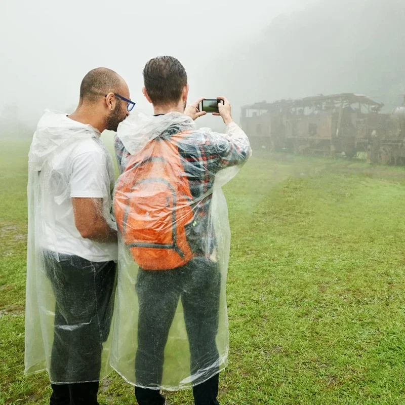 6/12/20pcs Disposable Waterproof Raincoat Outdoor Hiking Mountain Travel Emergency Transparent Portable Adult Poncho Rain