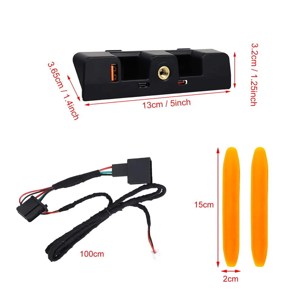 3-Port USB Charging Station Dashboard Expansion Dock for Ford Bronco 2021-2024 2/4-Door