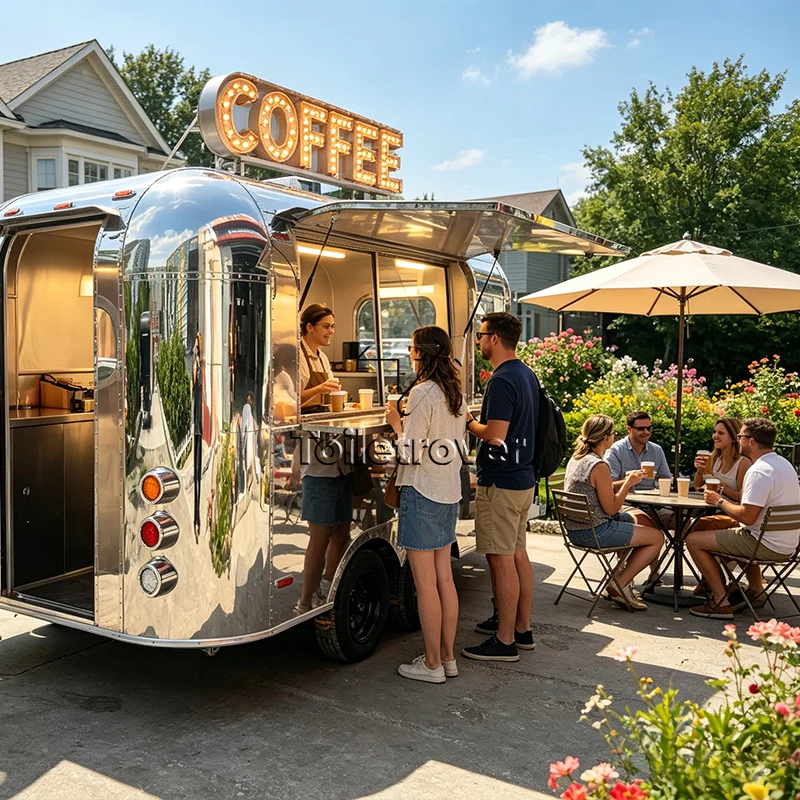 Commercial Food Truck Custom Food Trailer Lemonade Coffee Food Truck Milk Shake Mobile Food Trailer with Concession Window