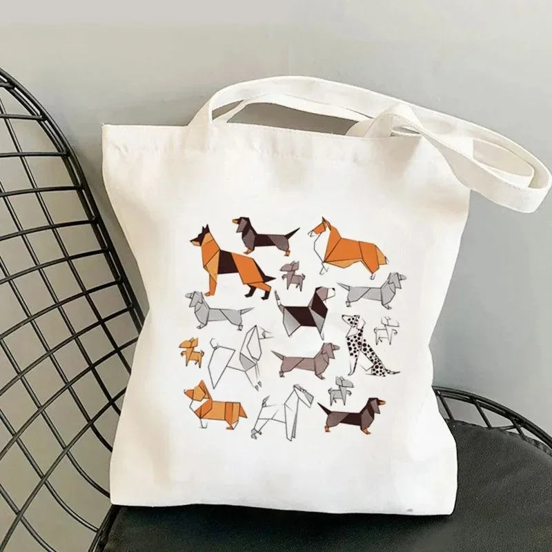 

Beagle Dog Tote Bag Foldable Canvas Shoulder Bag Vintage Harajuku Streetwear for Women Fashion Casual Daily Shopping Bag