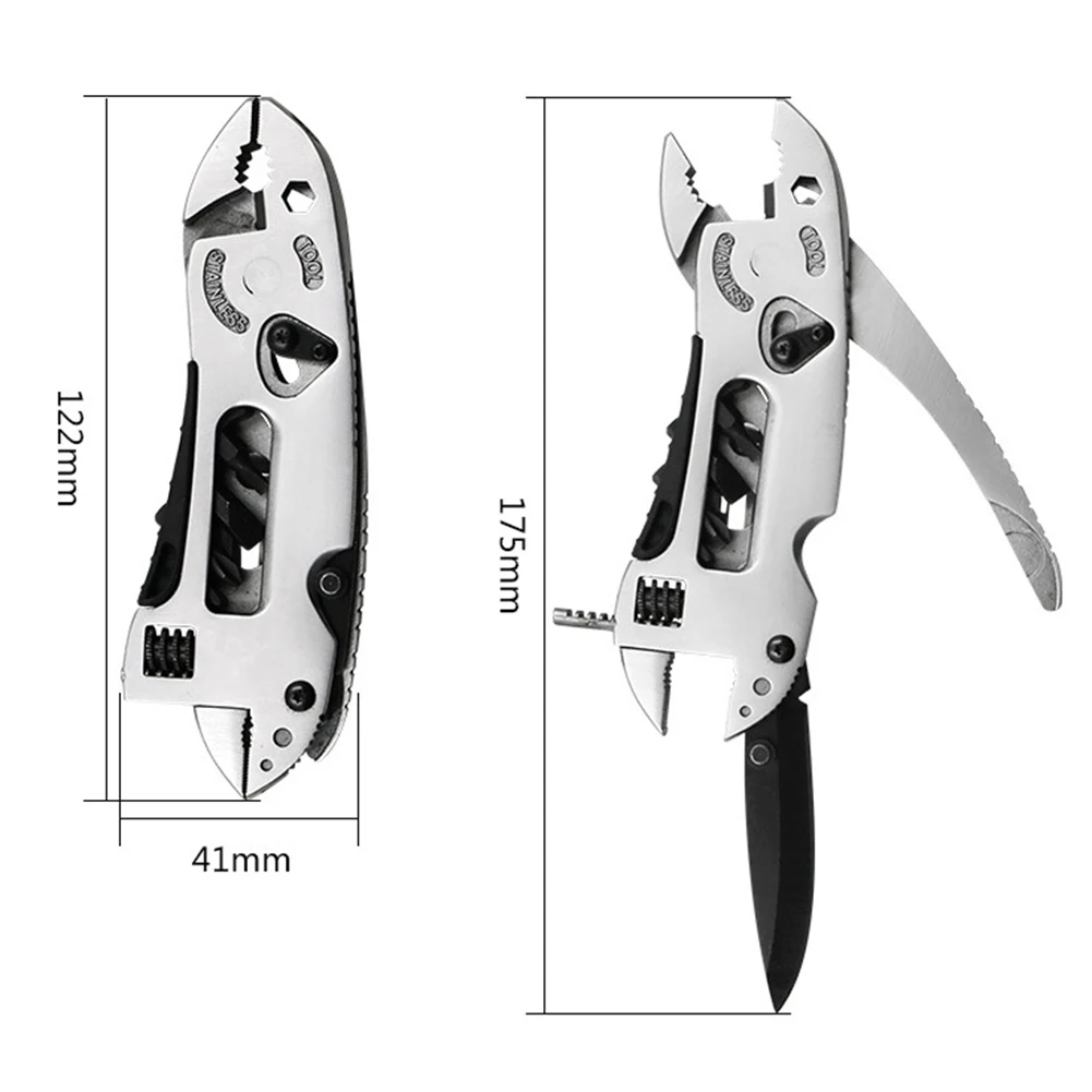 캠핑 스탠딩 다기능 야외 펜치 액세서리, 멀티 툴 플라이어 스크루드라이버, 야외 렌치 조합 도구, 1 개