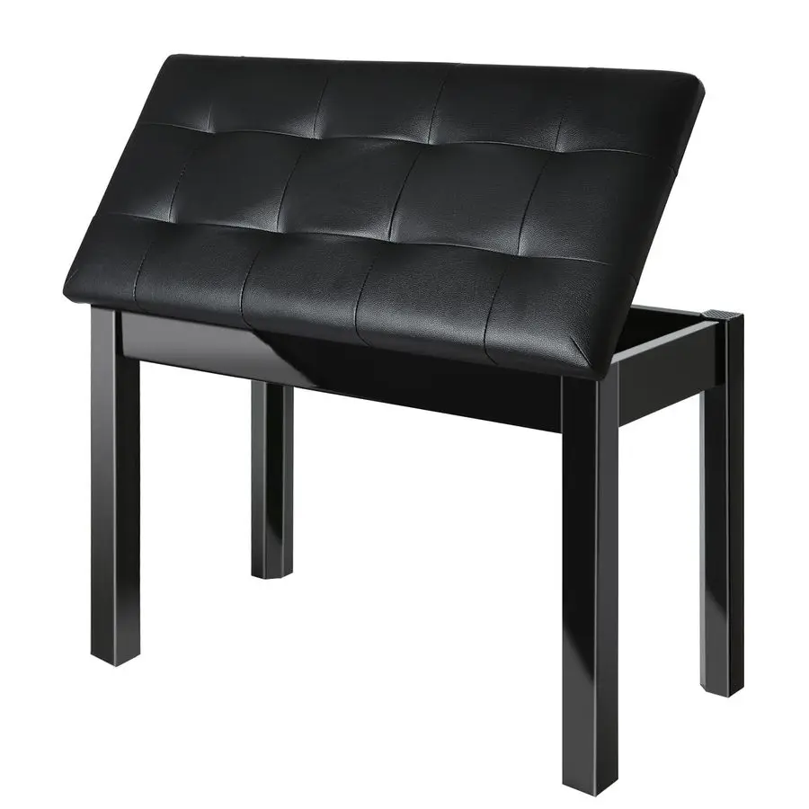 

Деревянная скамейка для фортепиано Duet с мягкой подушкой и отделением для хранения музыкальных книг 29,13x12,99x18,11 Скамья для фортепиано Black Duet