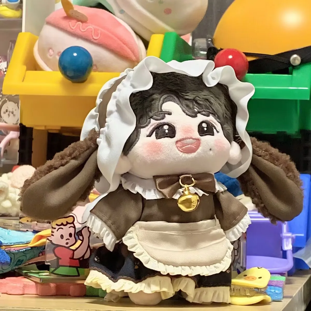 Set pakaian boneka katun 10 cm dan 20 cm asli tersedia, gaun boneka pembantu lucu untuk pakaian anak perempuan