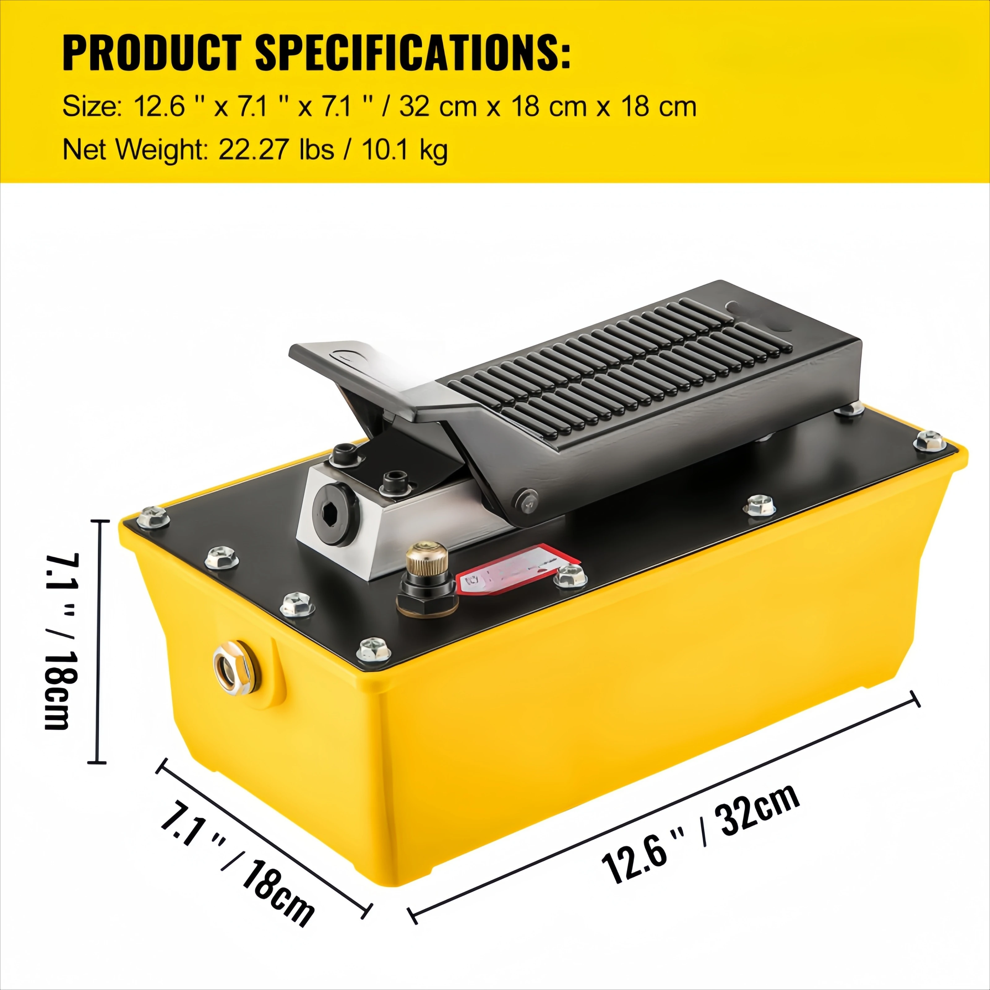 Single-Acting 2.3L Fuel Tank 10000 PSI Air Hydraulic Foot Pump 200cm Oil Pipe Spray For Auto Repair Rigging Hydraulic Tools