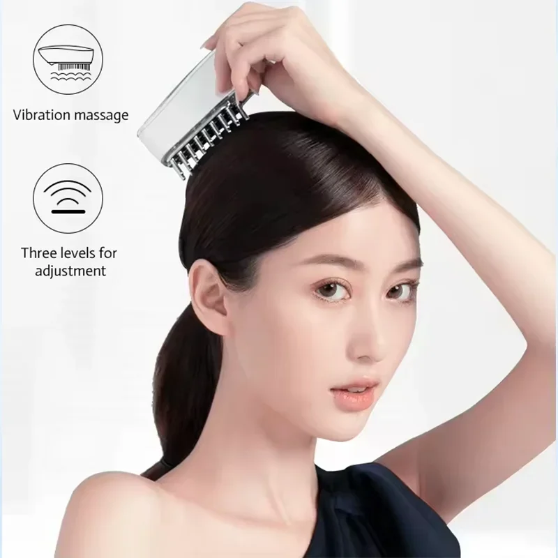 LED red light penetrates deep, repairing heat/chemical damage. RF + EMS enhance absorption and firmness. Compact comb for profe
