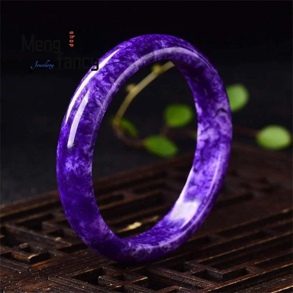 

Natural Shujulai Purple Flower Jade Bangle High-grade Exquisite Luxury Quality Fashion Fine Jewelry Best Selling Holiday Gift