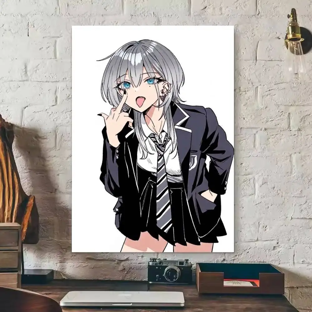 Haimiya-senpai wa Kowakute Kawaii Haimiya Mio   Poster Waterproof HD Art Wall Decal Self-Adhesive Print